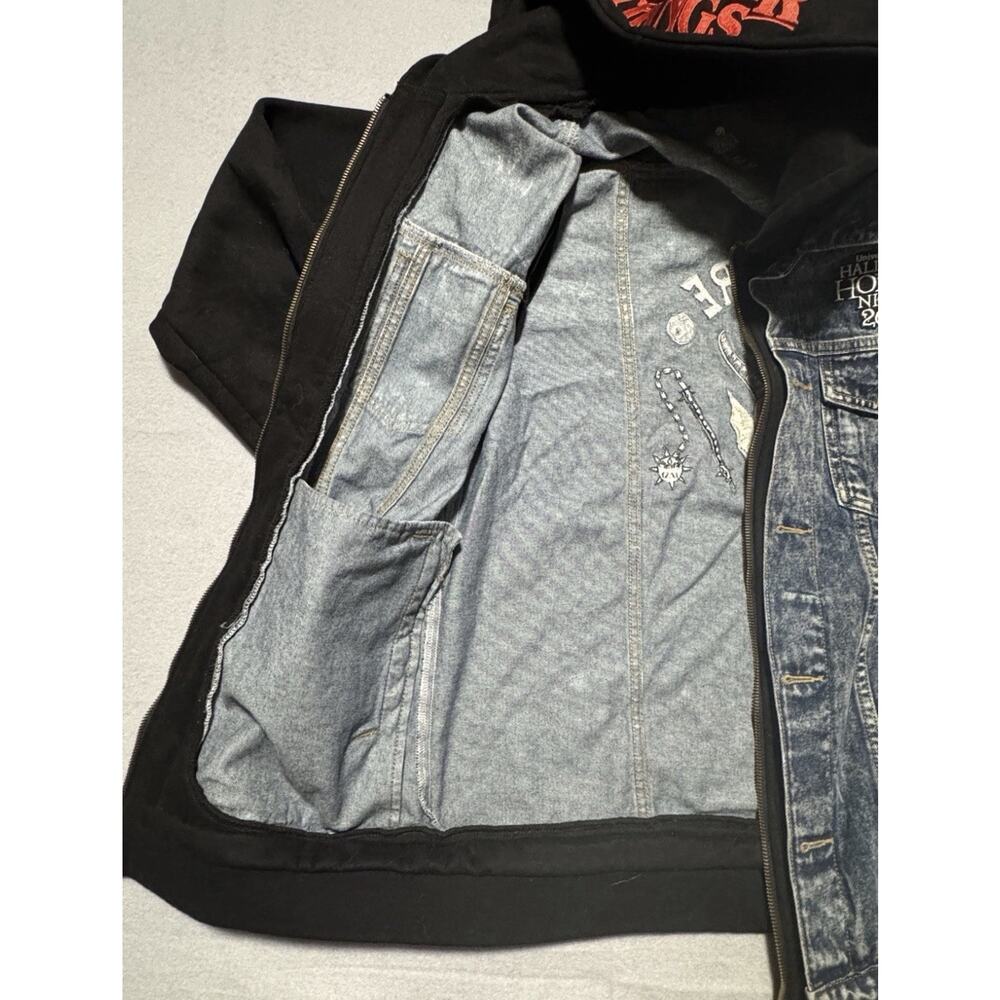 Universal Halloween Horror Nights 2023 Stranger Things Jean Hoodie Jacket Large - Picture 4 of 8